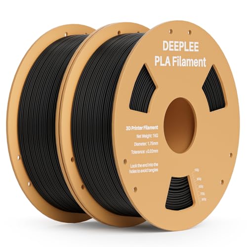 DEEPLEE PLA 1.75mm 3D Printer Filament, 2kg Black