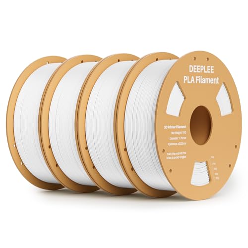 DEEPLEE PLA 1.75mm 3D Printer Filament, 4kg White