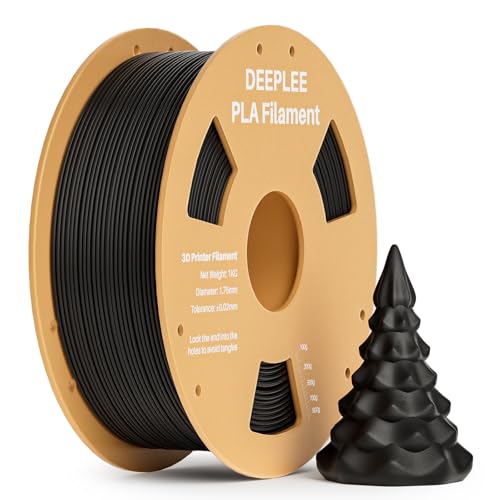 DEEPLEE PLA 1.75mm 3D Printer Filament, 1kg Black