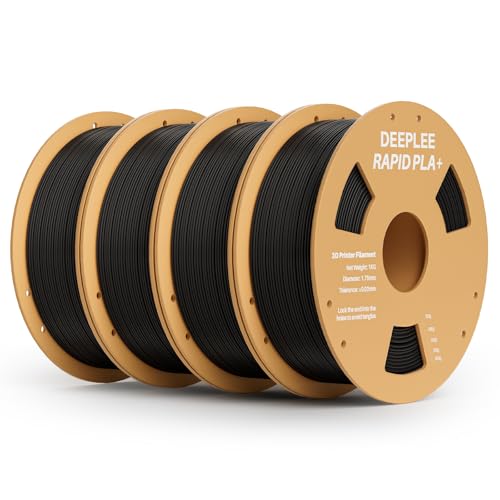 DEEPLEE Rapid PLA Plus Filament 1.75mm 4 Pack 1kg Black