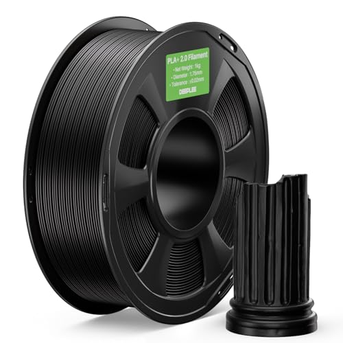 DEEPLEE PLA+ 2.0 Filament 1.75mm 3D Printer Filament, Black 1KG